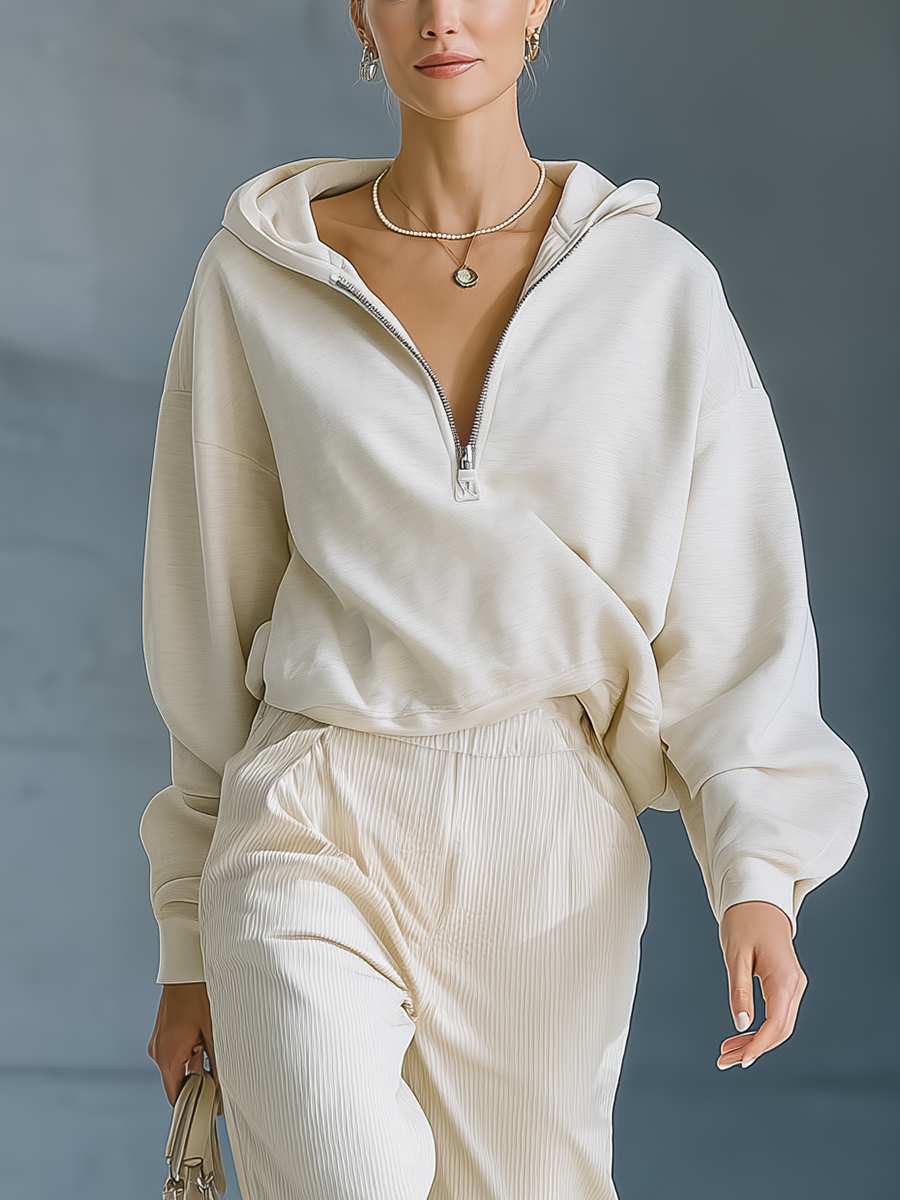 Sudadera con capucha Air Layer Off-White para mujer y pantalones de pana de pierna ancha MDA1602J2T