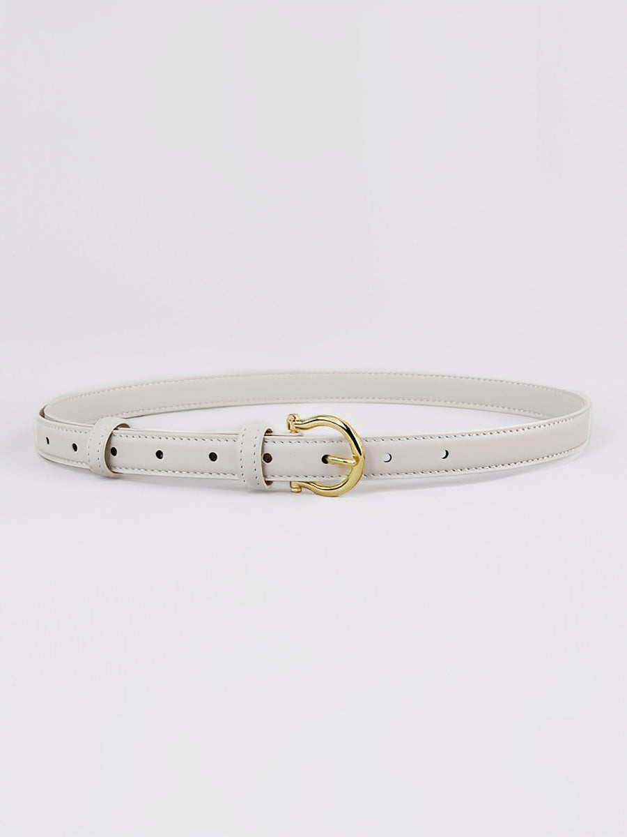 Cinturón para mujer de imitación de cuero vintage sofisticado con hebilla de caballo MDA0688H2I