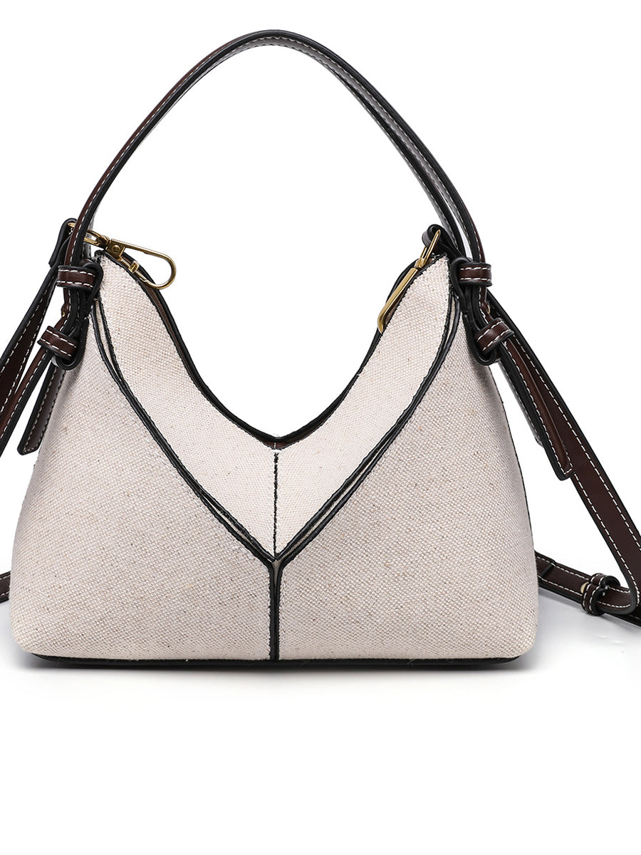 Billetera de Canvas Cruzada para Mujeres con Cremallera Dorada MDA0464H9I