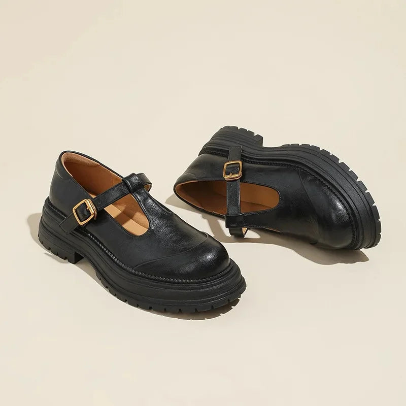 Chiara - Elegantes zapatos Mary Jane en cuero de alta calidad