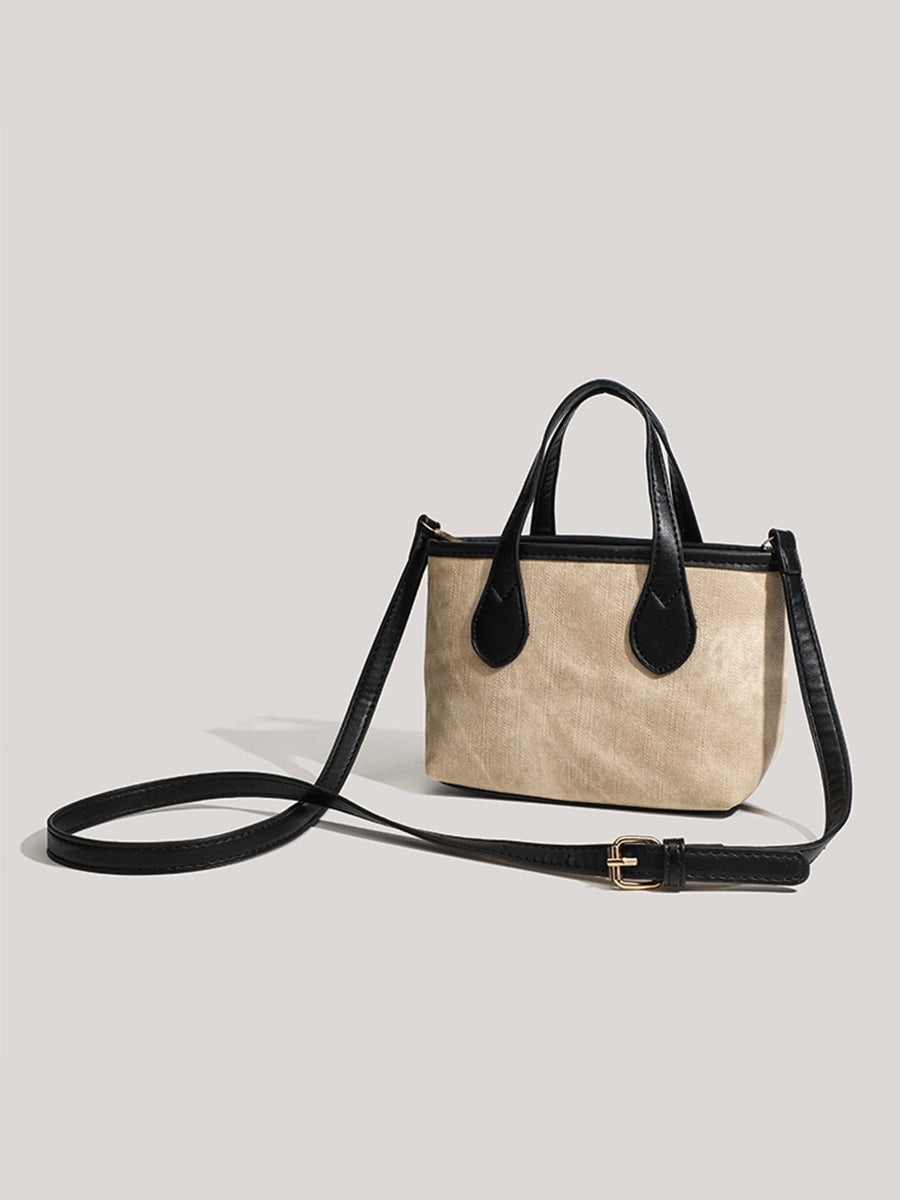Bolso de Mujer Retro Otoño e Invierno con Hombro Indicado, Bolso de Cubo de Poliéster MDA0499H6I