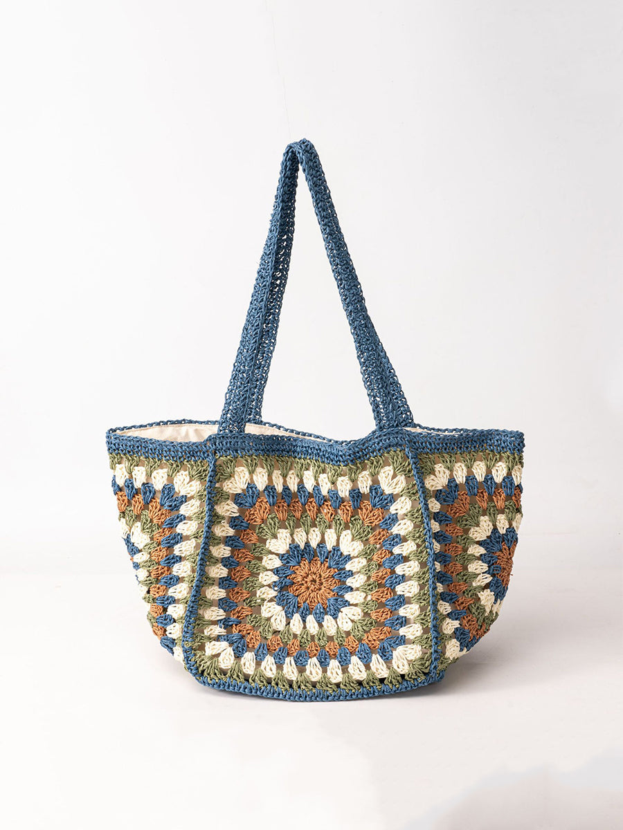 Bolsa tejida para mujer de un solo hombro con hebilla magnética de gran capacidad MDA0487H3I