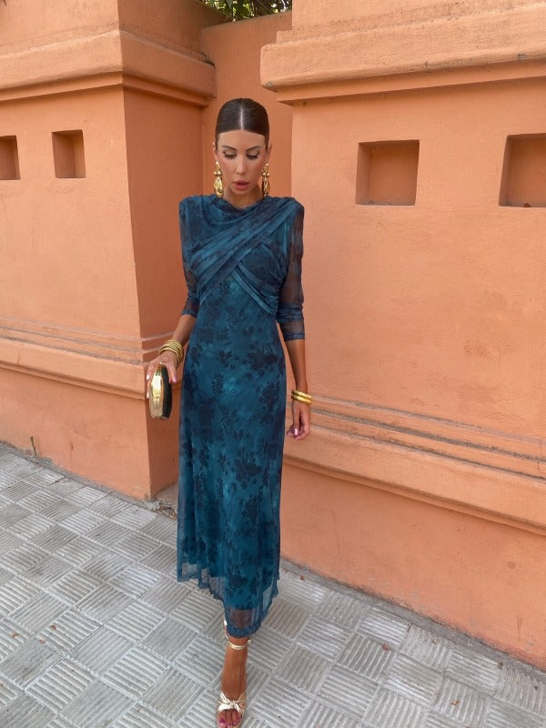 Camila | Vestido de tul con escote cruzado