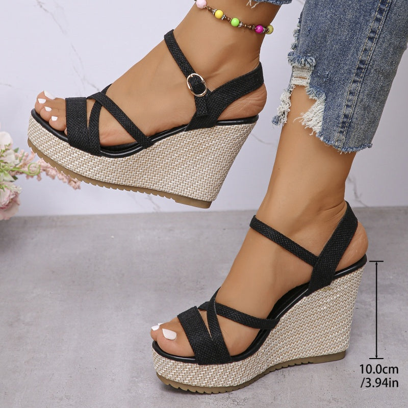 Vanesa - Sandalias de cuña abiertas