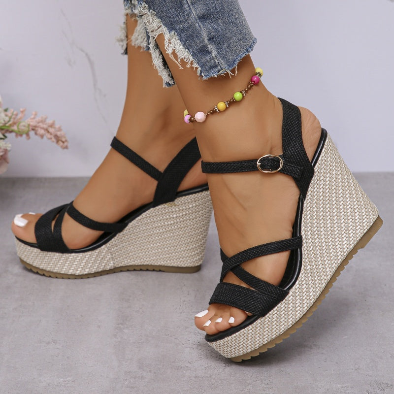 Vanesa - Sandalias de cuña abiertas