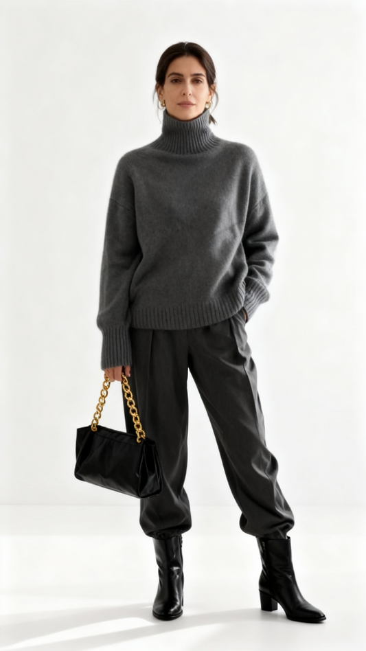 MONICA | Jersey de cuello alto de cachemira