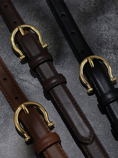 Cinturón para mujer de imitación de cuero vintage sofisticado con hebilla de caballo MDA0688H2I