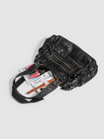 Bolso de cuero femenino de moda y desgastado con múltiples bolsillos MDA0889H1Y