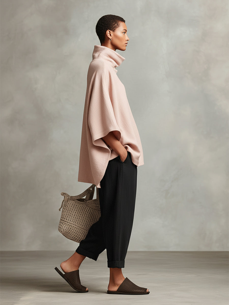 Traje de dos piezas recto para mujer con bolsillos de bohemia rosa MDA0414I7I