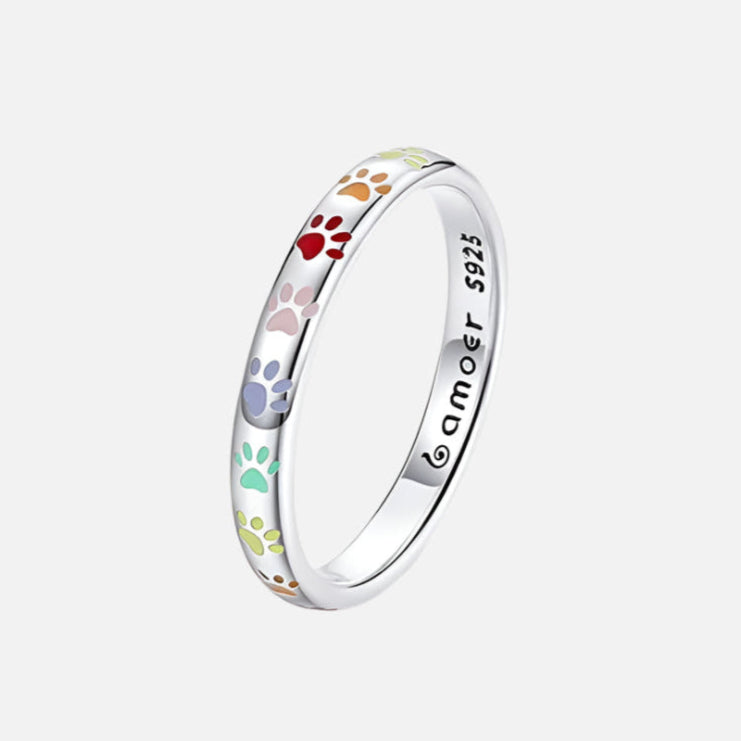 Anillo de plata esterlina con diseño en forma de pata