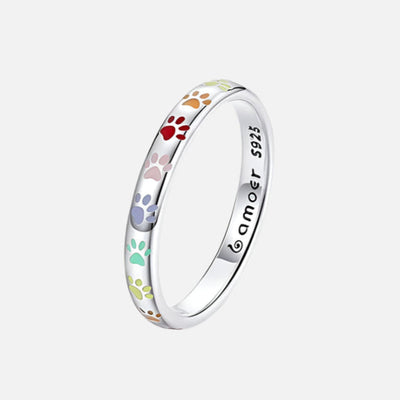 Anillo de plata esterlina con diseño en forma de pata