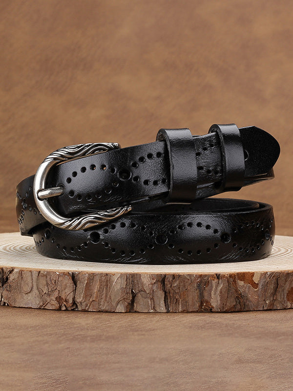 Cinturón de mujer de moda con imitación de cuero hueco MDA0106H8Y