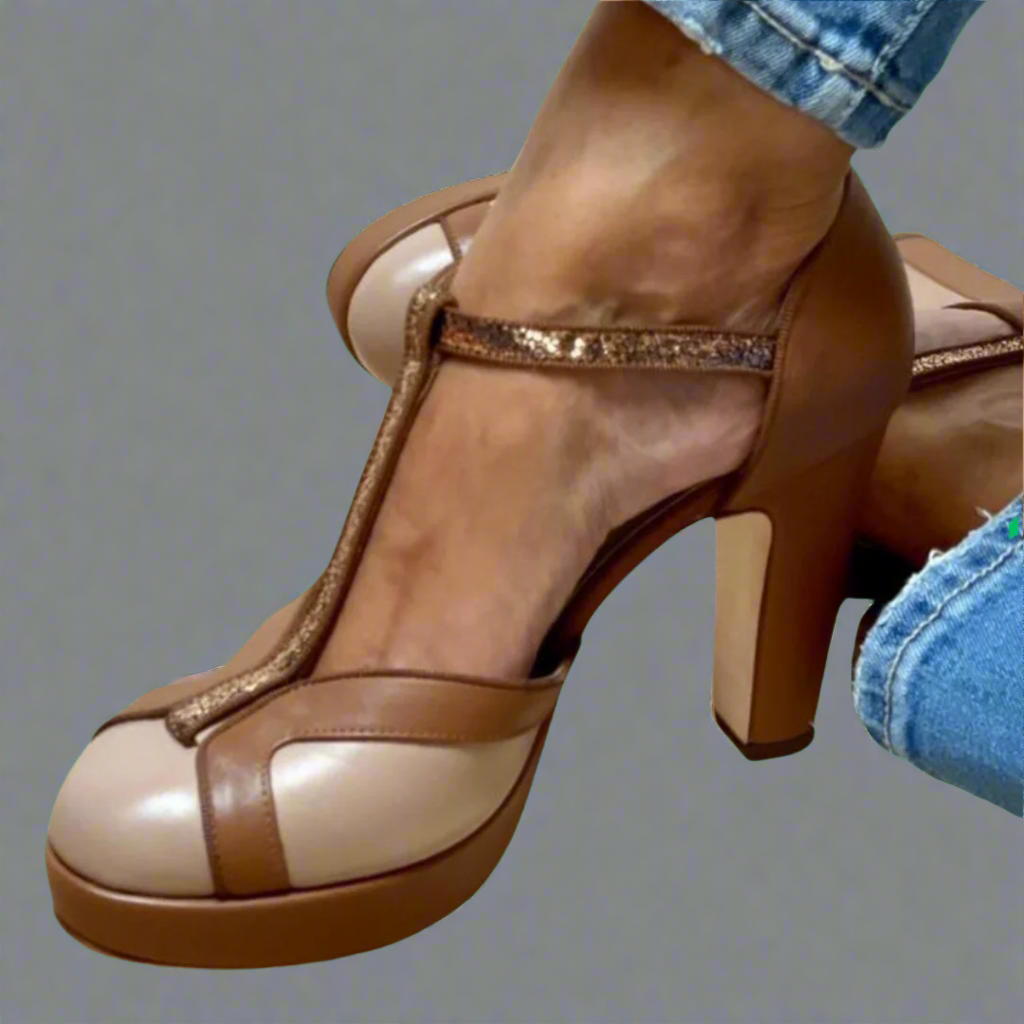 Cristina - Sandalias de tacón cómodas