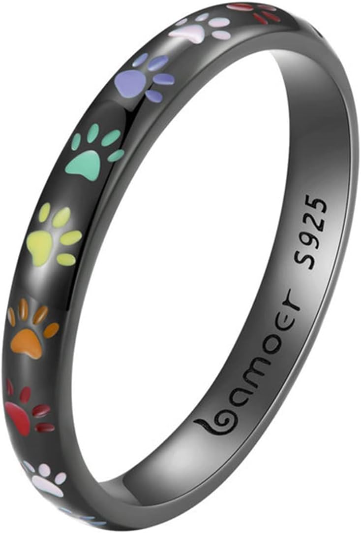 Anillo de plata esterlina con diseño en forma de pata