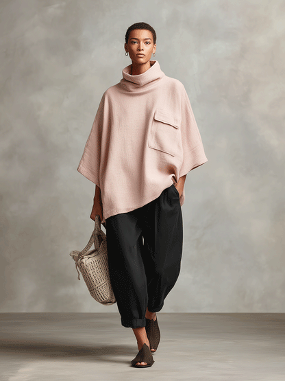 Traje de dos piezas recto para mujer con bolsillos de bohemia rosa MDA0414I7I