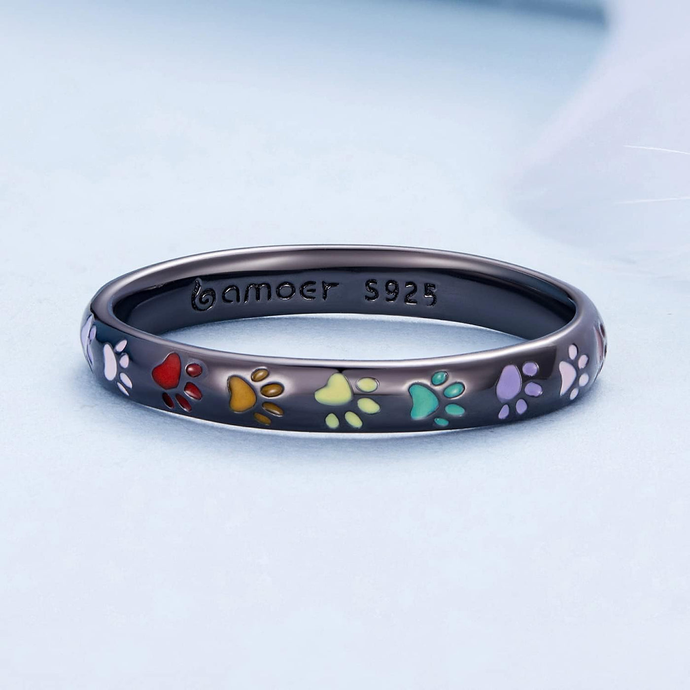 Anillo de plata esterlina con diseño en forma de pata