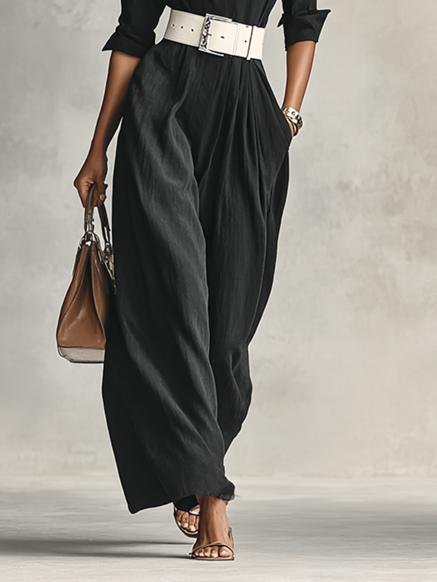 Raquel| Mono de mujer de solapa de una sola manga larga con cinturón