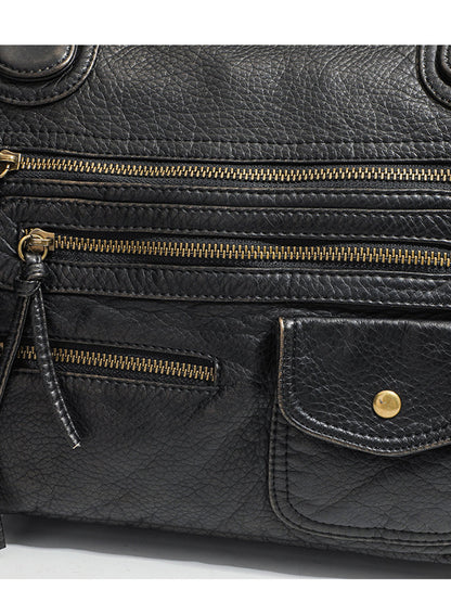 Bolso de cuero femenino de moda y desgastado con múltiples bolsillos MDA0889H1Y