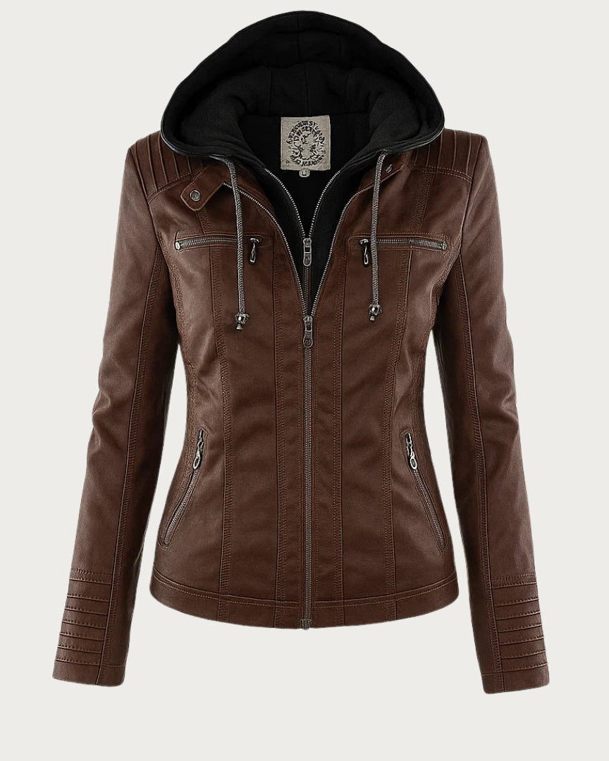 MÓNICA | Chaqueta de cuero otoñal.