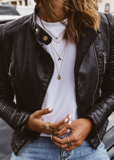 ROSA | Chaqueta de cuero de temporada.