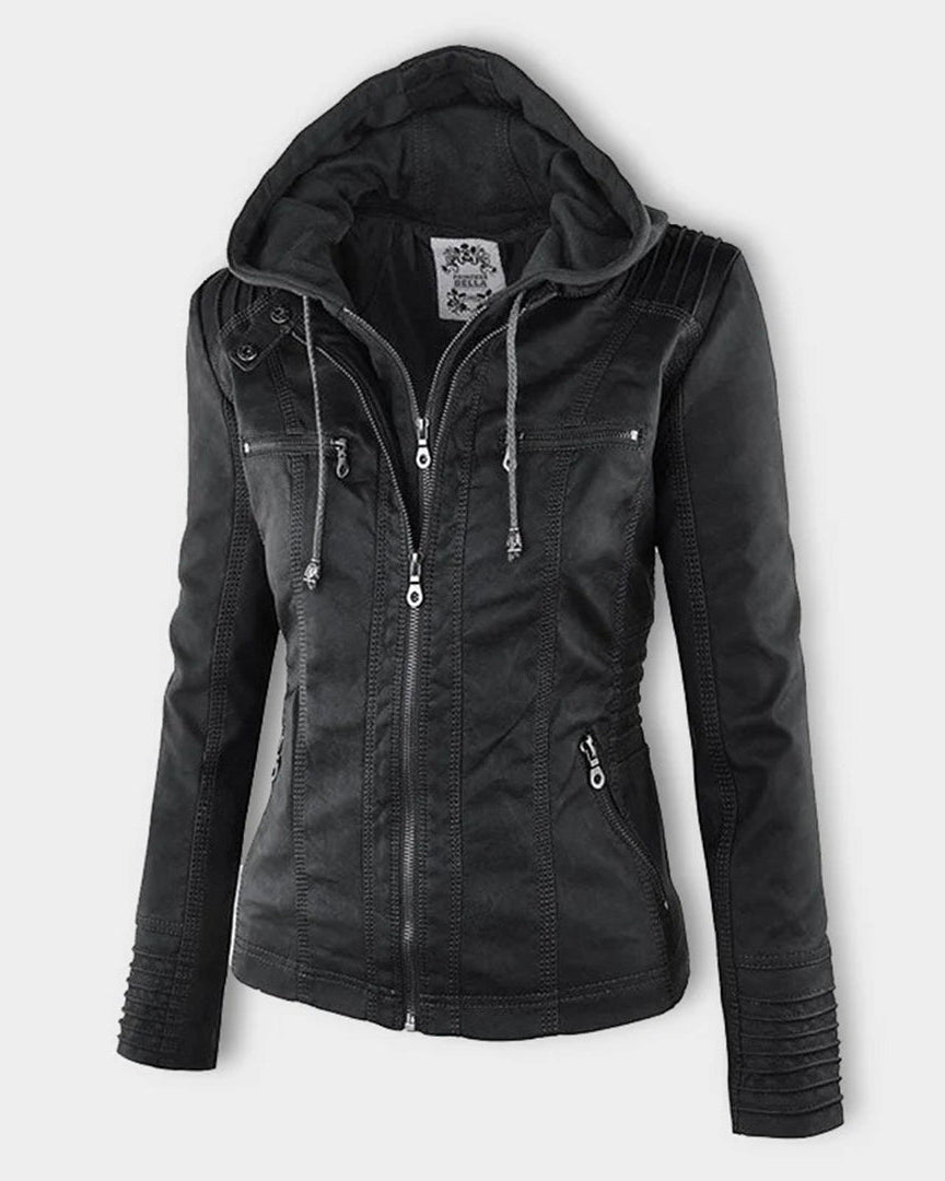 MÓNICA | Chaqueta de cuero otoñal.