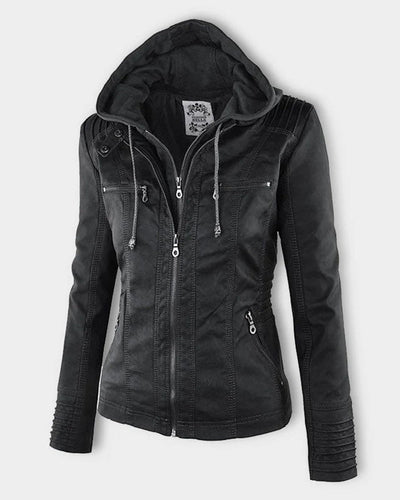 MÓNICA | Chaqueta de cuero otoñal.