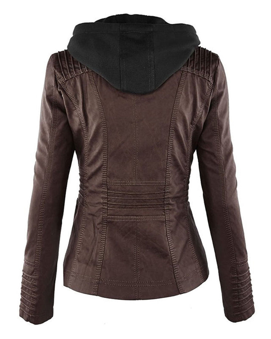 MÓNICA | Chaqueta de cuero otoñal.