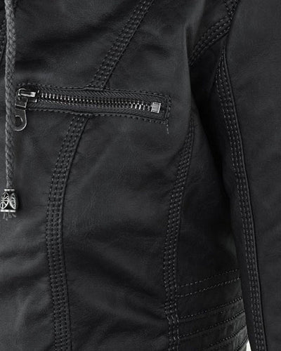 MÓNICA | Chaqueta de cuero otoñal.