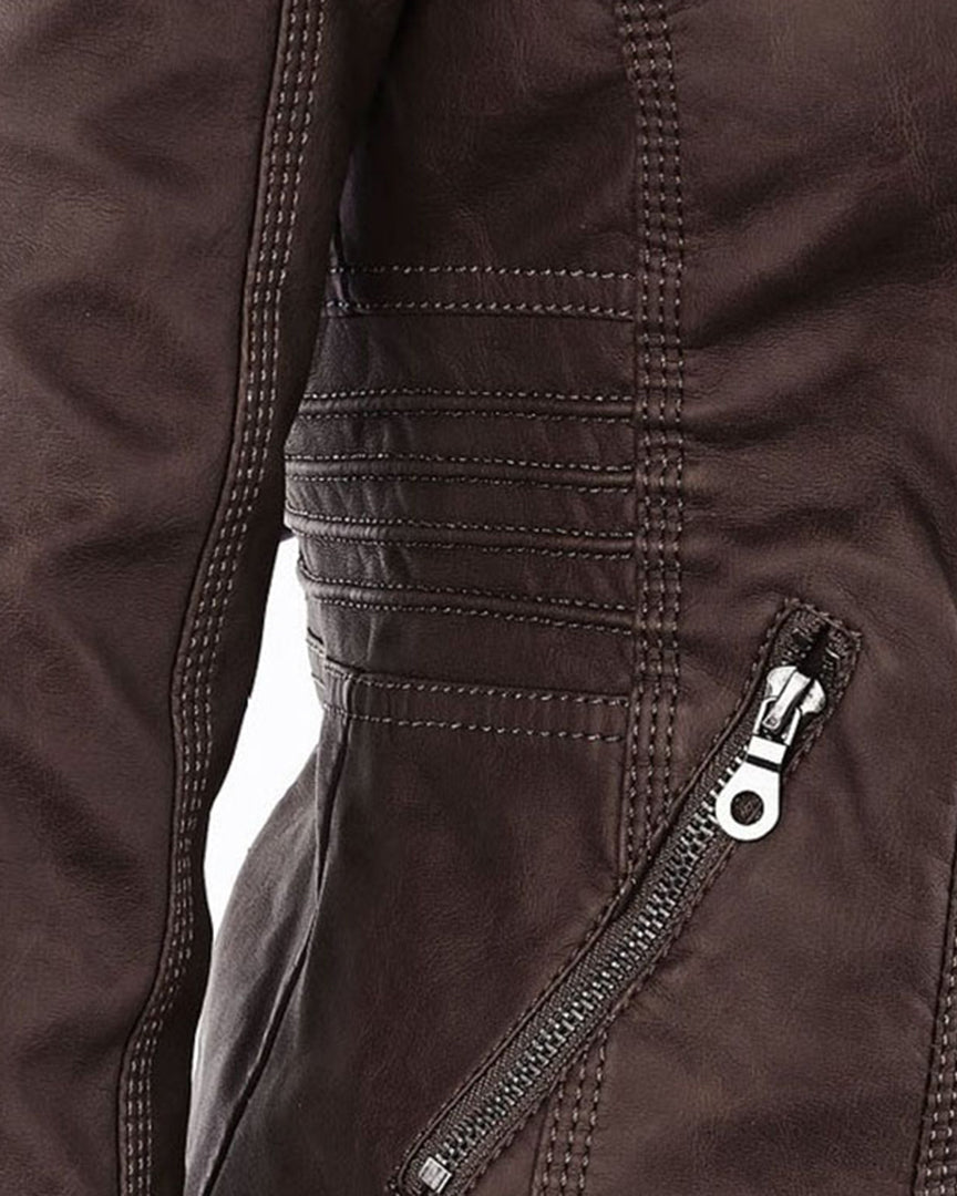 MÓNICA | Chaqueta de cuero otoñal.