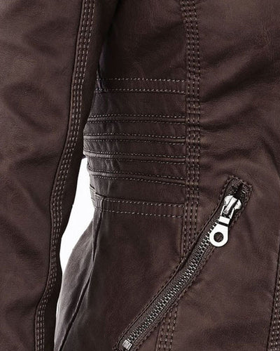 MÓNICA | Chaqueta de cuero otoñal.