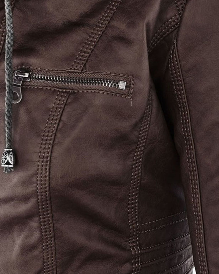 MÓNICA | Chaqueta de cuero otoñal.