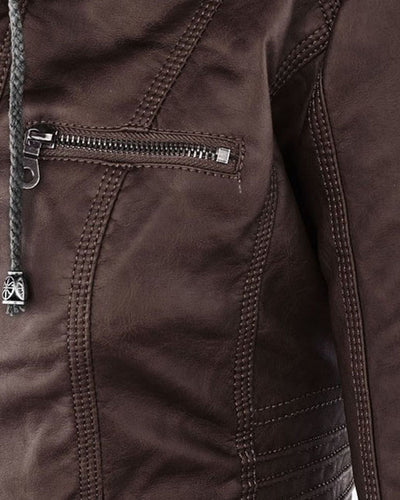 MÓNICA | Chaqueta de cuero otoñal.