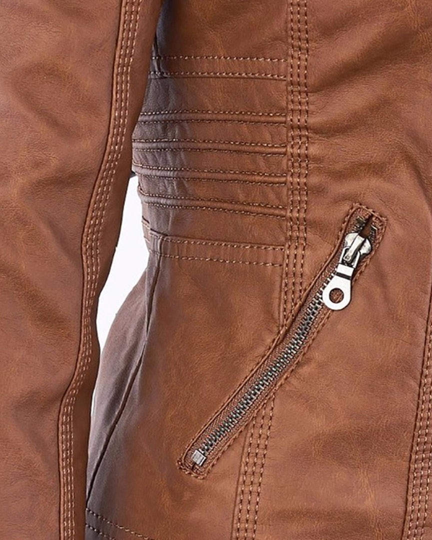 MÓNICA | Chaqueta de cuero otoñal.