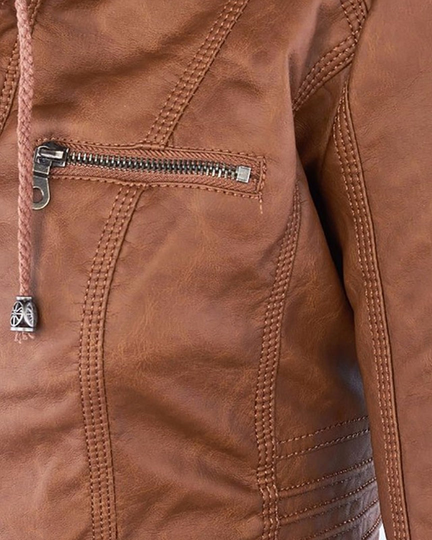 MÓNICA | Chaqueta de cuero otoñal.