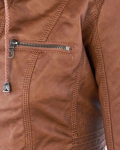 MÓNICA | Chaqueta de cuero otoñal.