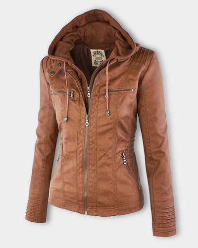 MÓNICA | Chaqueta de cuero otoñal.