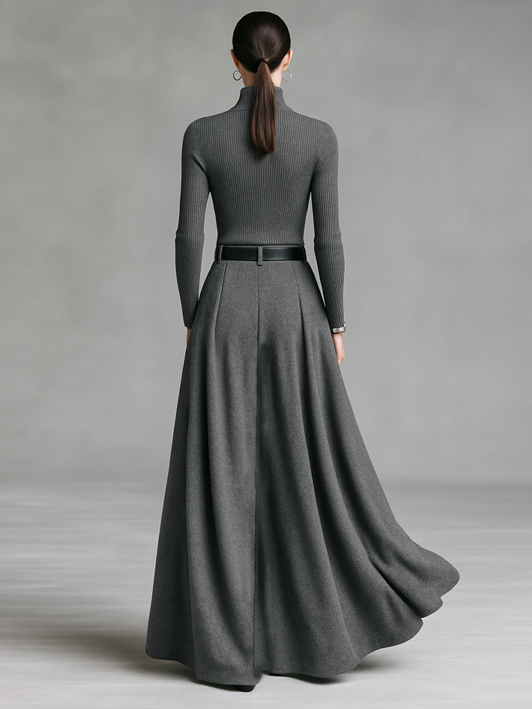 Conjunto de Falda de Lana Ajustada y Moda Para Mujer (Sin Cinturón) MDA0710H9Y