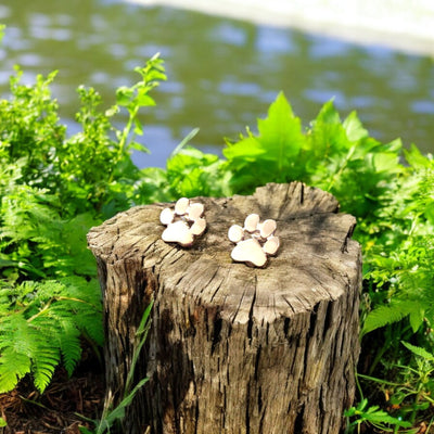 Pendientes en forma de pata hipoalergénicos