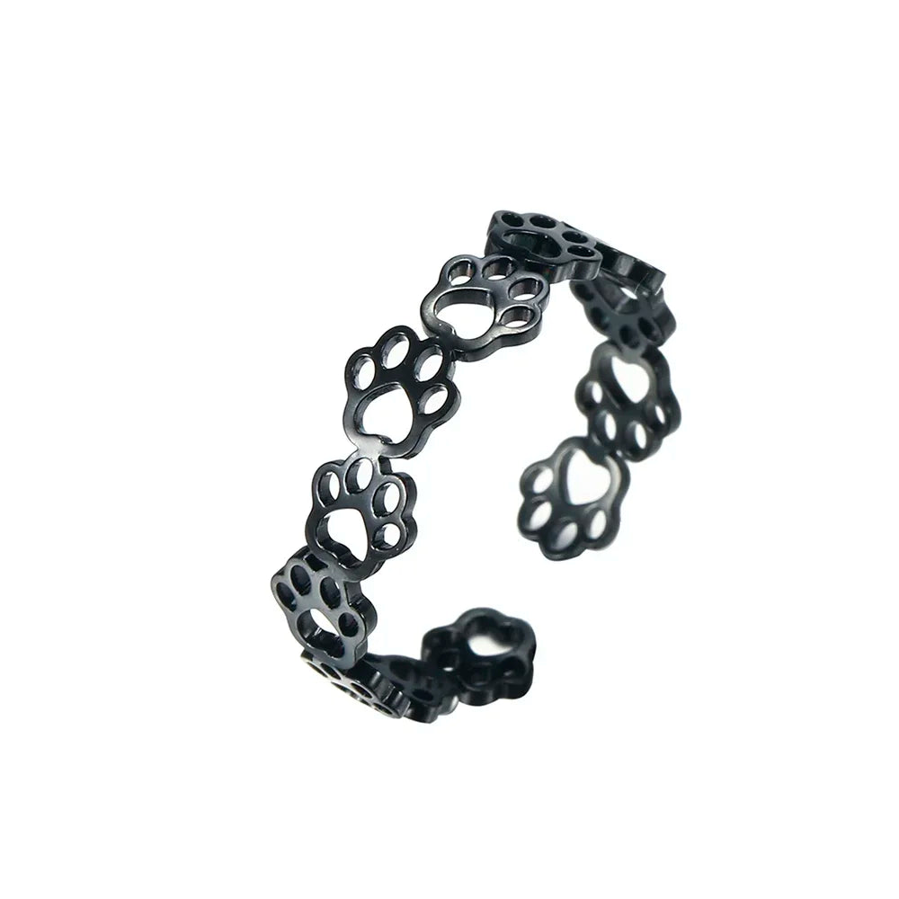 Anillo ajustable con huella de tu mascota – Hecho de acero inoxidable