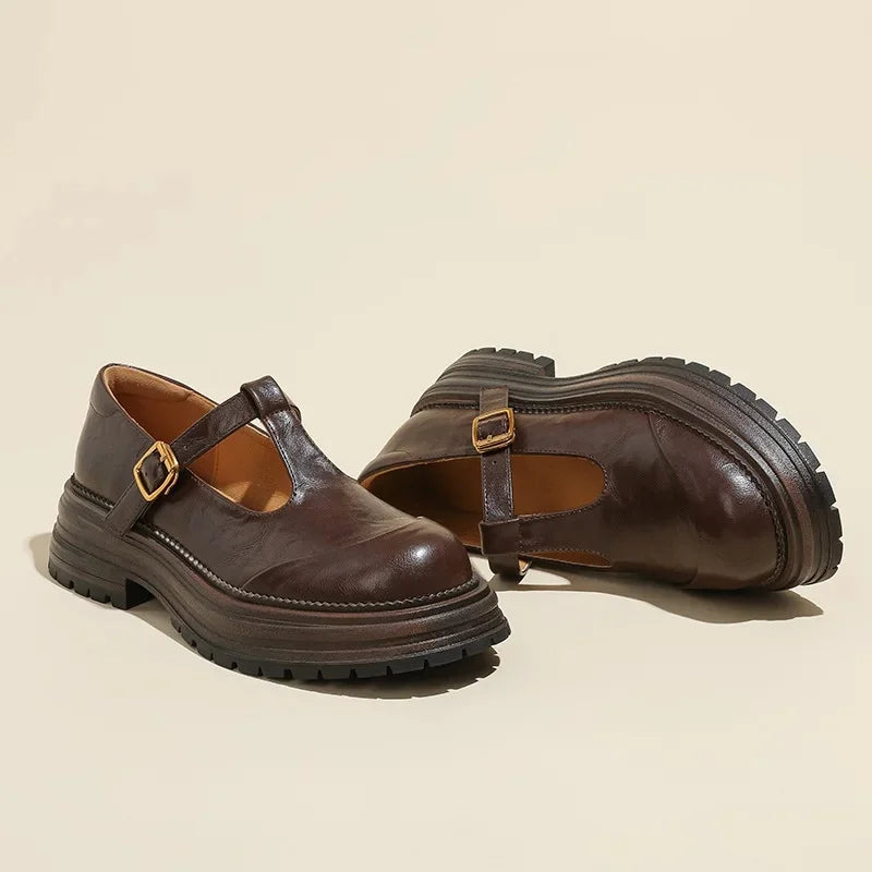 Chiara - Elegantes zapatos Mary Jane en cuero de alta calidad