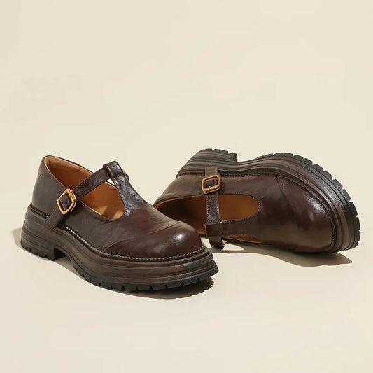 Chiara - Elegantes zapatos Mary Jane en cuero de alta calidad