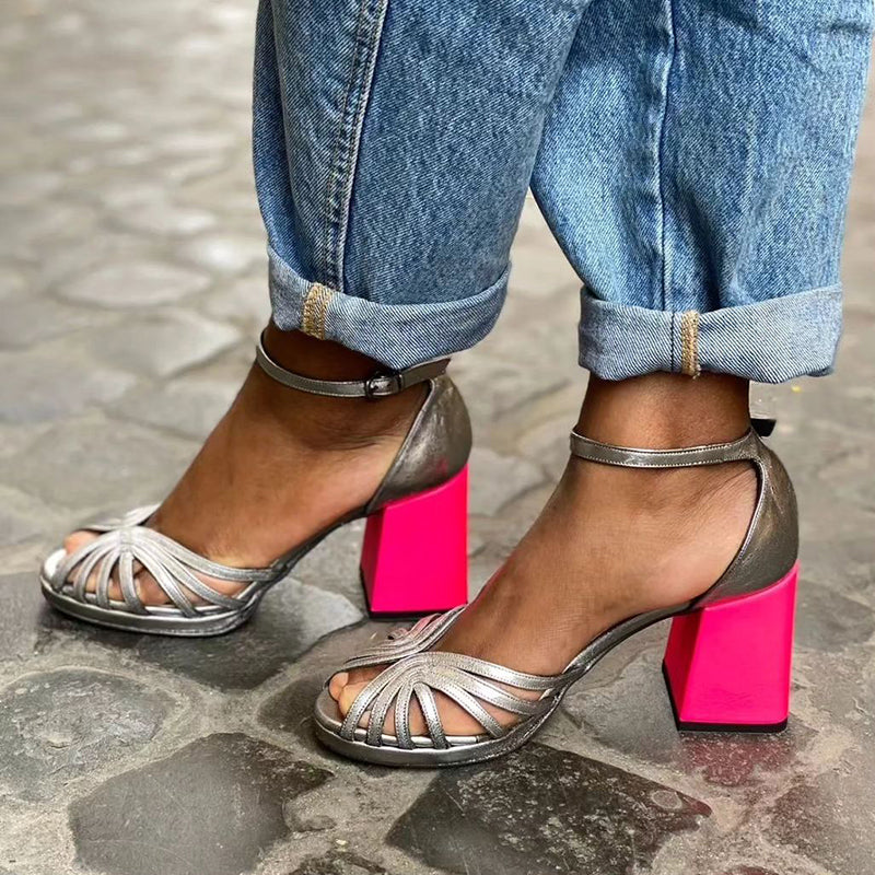 Sofía - Sandalias con tacón grueso