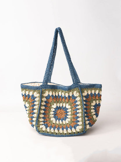 Bolsa tejida para mujer de un solo hombro con hebilla magnética de gran capacidad MDA0487H3I