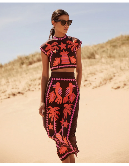 Katia - Conjunto estampado Top y Falda