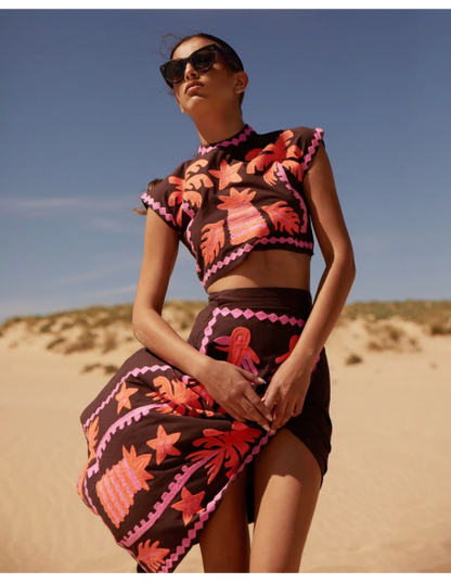 Katia - Conjunto estampado Top y Falda