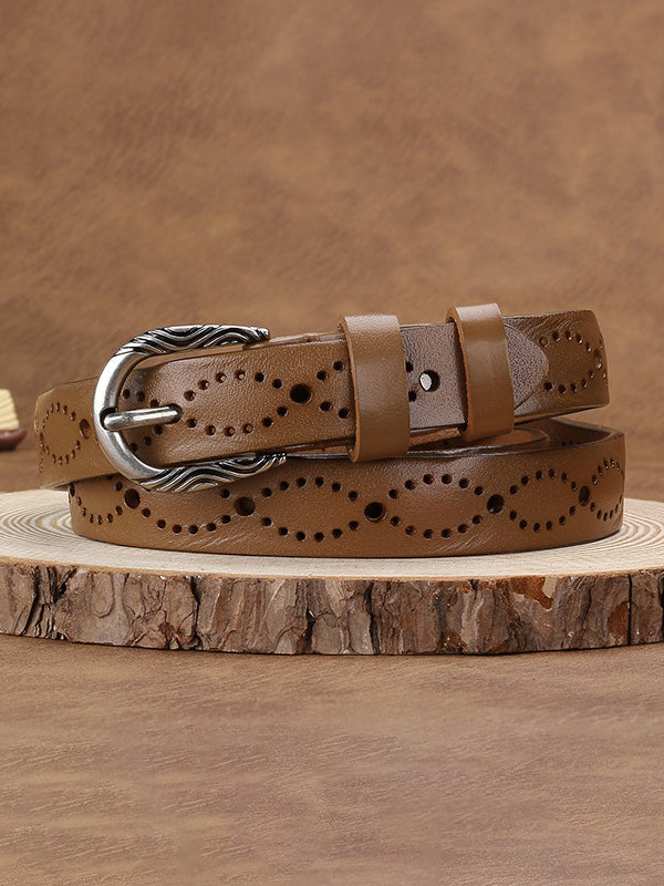 Cinturón de mujer de moda con imitación de cuero hueco MDA0106H8Y