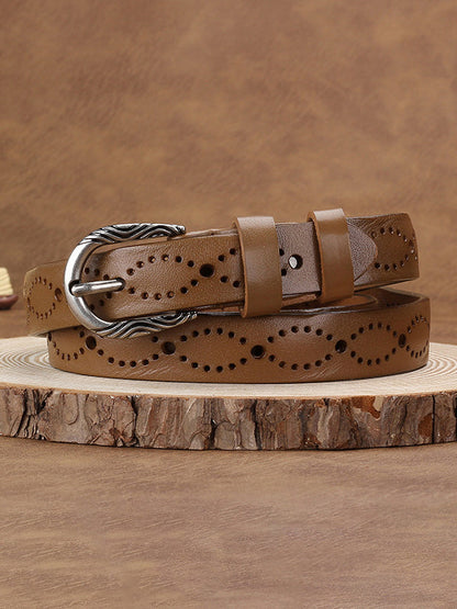 Cinturón de mujer de moda con imitación de cuero hueco MDA0106H8Y