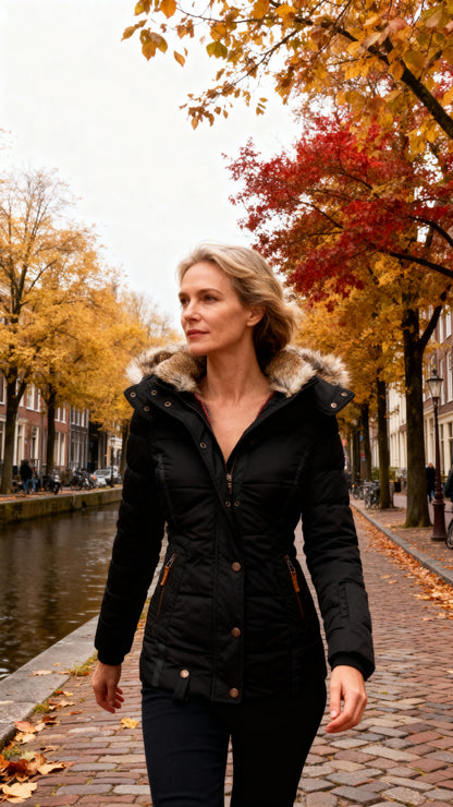 Sandra™ | Abrigo de invierno cálido con forro de piel