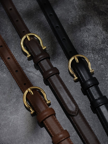 Cinturón para mujer de imitación de cuero vintage sofisticado con hebilla de caballo MDA0688H2I