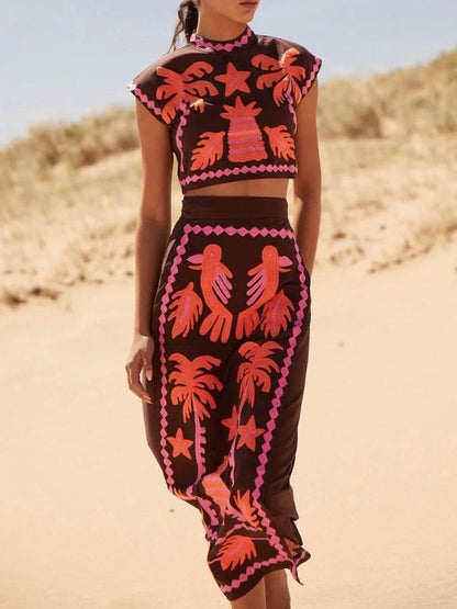 Katia - Conjunto estampado Top y Falda